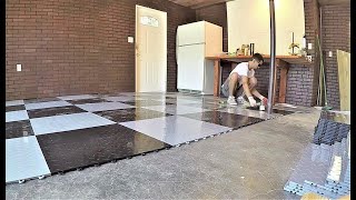 How to Garage Floors  Interlocking Tile  Step by Step  DIY [upl. by Alyaj792]