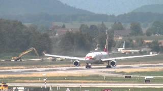 Start of Hainan Airlines A330200 at Zurich Airport [upl. by Zanas635]