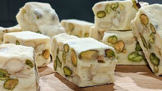 Nougat à la guimauve facile et rapide  Recette fait en 5 min  Épatant   Un délice inratable [upl. by Gabe]