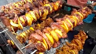 LONDDON STREET FOOD BBQ SKEWERS SHASHLIKS PORK STREET FOOD MARKET [upl. by Serles]