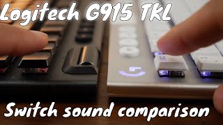 Logitech G915 TKL switch sound test and key actuation differences GL Clicky vs GL Tactile [upl. by Hallimaj]