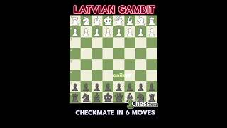 Latvian Gambit  checkmate in 6 moves chess chesscom learnchesstrapin30seconds montagem shorts [upl. by Jolanta104]