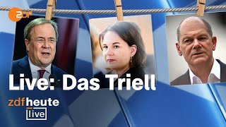 Bundestagswahl 2021 Triell ums Kanzleramt  Laschet Scholz Baerbock [upl. by Neraj]