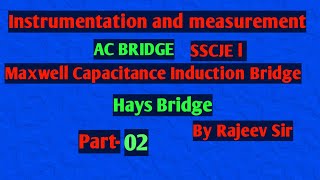 Instrumentation and measurement l AC Bridge l Part 02 l SSCJESSC ELECTRICALac bridgeEEECE [upl. by Weisburgh]