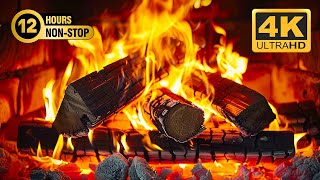 🔥 BEAUTIFUL FIREPLACE 4K 12 HOURS Fireplace with Crackling Fire Sounds Fireplace Burning 4K [upl. by Willing]