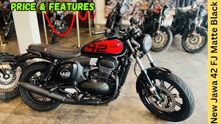 New Jawa 42 FJ Deep Black Matte Red Full Review ✅ New Features amp Updates ❤️ 2024 Jawa 42 [upl. by Aramahs687]