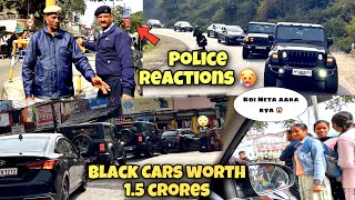 Police Reactions on Black Cars Kaafila Biggest Black Cars collection of Himachal Worth 15 Crore😍 [upl. by Desireah]