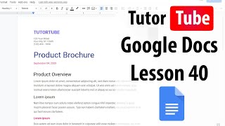 Google Docs Tutorial  Lesson 40  Table Properties [upl. by Teilo]