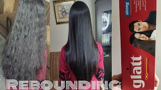 Permanent hair straightening rebounding smoothingstraight hair by Schwarzkopf glatt at home [upl. by Argela449]