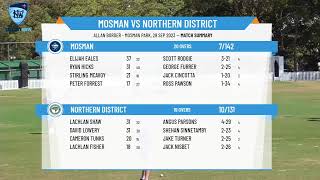 NSW Premier Cricket  Kingsgrove Sports T20  Round 3  Mosman v Northern District [upl. by Zampino]