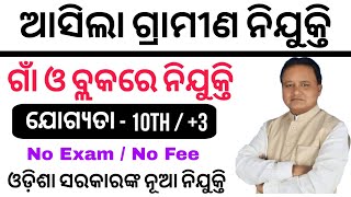 ଆସିଲା ଗ୍ରାମୀଣ ନିଯୁକ୍ତି  Village amp Block Level Jobs Odisha  Odisha Govt Job 2024  10th Pass [upl. by Ettevi]