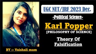 KARL POPPER IN DETAIL THEORY OF FALSIFICATION UGC NET DEC 2023  ugcnet upsc [upl. by Laureen809]