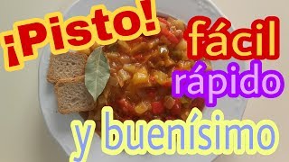 RECETA DE PISTO CASERO MUY FÁCIL RÁPIDO Y BUENÍSIMO [upl. by Akinat]