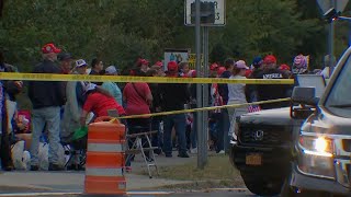 Protesters criticize Trump for debate comments ahead of rally at Nassau Coliseum [upl. by Hudson237]