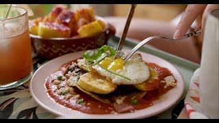 Mexican Inspired Breakfast Huevos Motuleños aka Eggs on Tortillas with Black Beans and Cheese [upl. by Handal270]