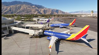 PMDG Southwest Airlines Boeing 7378H4 Palm Springs to Las Vegas with Beyond ATC traffic injection [upl. by Nedyah]