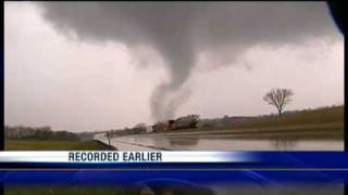 Tornado Hits Photographer Reporter Head For Ditch [upl. by Nodnarbal]