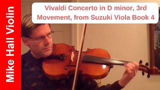 Vivaldi Concerto in D Minor 3rd Movement  4 from Suzuki Viola Book 4 [upl. by Devitt]