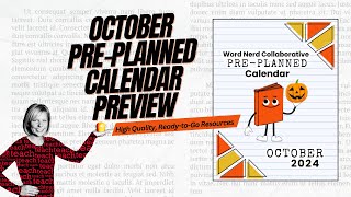 2024 October Pre Planned Calendar Preview Video [upl. by Sparrow477]