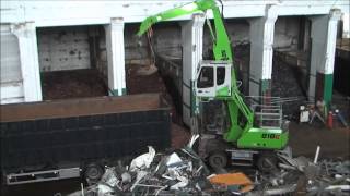 SENNEBOGEN  Scrap Handling 818 Mobile Material Handler ESeries in metals recycling Germany [upl. by Hsara]