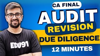 Due Diligence in 12 Minutes  CA Final Audit Revision  ICAI Nov 2024 Exams  Neeraj Arora [upl. by Krueger]