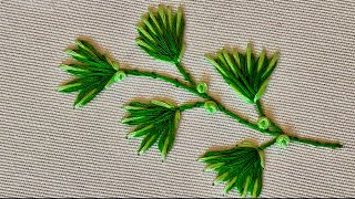 Two Fresh Stitches for Beautiful leaf Embroidery For Beginners Embroidery Designs for Beginners [upl. by Arihday]