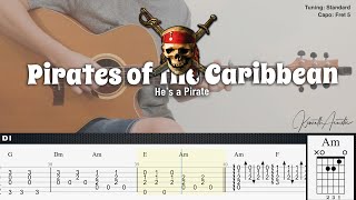 Pirates of the Caribbean Hes a Pirate  Hans Zimmer  Fingerstyle Guitar  TAB  Chords  Lyrics [upl. by Liban]