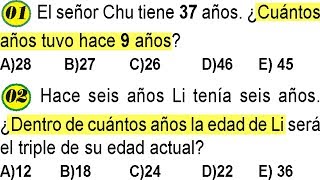 PROBLEMAS SOBRE EDADES EJEMPLOS Y EJERCICIOS RESUELTOS DE RAZONAMIENTO MATEMÁTICO [upl. by Ahsinra510]