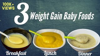 3 Baby foods Weightgain Food For 712 month Babies  Poha AppleCarrot Nuts RiceOats Pea Porridge [upl. by Atinit341]