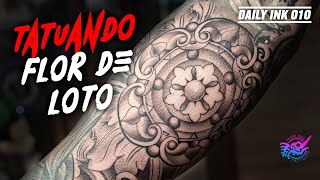 💮TATUANDO Flor de Loto quotLotus Flower Tattooquot y Filigrana Single Needle Tattoo  Daily Ink 010 [upl. by Hylton]