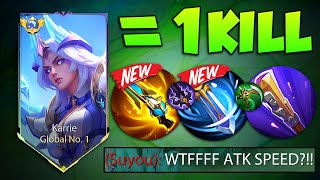 NEW META‼️ KARRIE NEW ABNORMAL BURST DAMAGE BUILD AND EMBLEM FOR 2024 THEY THINK IM USING CHEAT😱 [upl. by Filide905]