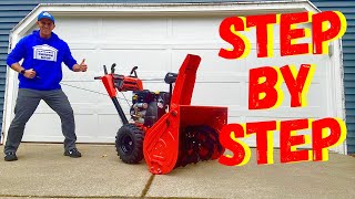 HOW TO START AN ARIENS SNOWBLOWER Cold Start Restart amp Electric Start [upl. by Yehsa]