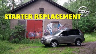 Nissan XTrail T30 Starter Replacement Startin vaihto [upl. by Aissela]