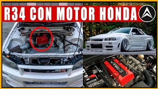 🔰 Un Nissan Skyline R34 con Motor Honda K24 El R34 GT Type R de Iliminate [upl. by Tartan94]