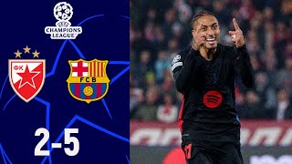 Red Star Belgrade vs Barcelona  Highlights  Champions League 2024  barca vs red star belgrade [upl. by Airdnahs194]