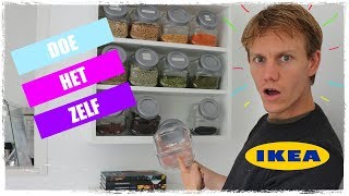 DIY IKEA VOORRAADKAST VOORRAAD POTTEN OPBERGEN KEUKEN ORGANISEREN  DIY 5 [upl. by Kristian206]