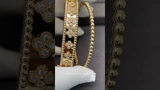 Custom Made Van Cleef Arpels Perlee Clover Bracelet 18K Real Gold With Diamonds [upl. by Stearns7]