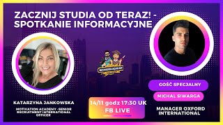 Spotkanie Informacyjne  Studia w UK Zadaj pytanie odpowiemy [upl. by Weathers]