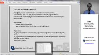 Spss İstatistik Bölüm 11 Eşleştirlmiş Örneklem T Testi [upl. by Hultin]