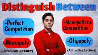 Distinguish Between Perfect Competition Monopoly Monopolistic Oligopoly  ProfShaikh Ismail [upl. by Iruyas]