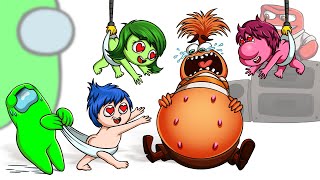 Mini Crewmate Save Baby Chibi INSIDE OUT 2 Characters  Funny Among Us Video [upl. by Enimsaj]