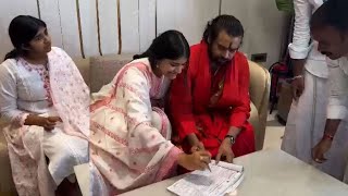 Deputy CM Pawan Kalyan With His Daughters  Tirumala  Signing On Declaration Form  Manastars [upl. by Coral107]