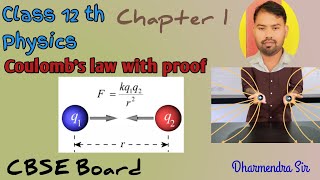 class 12 coulombs law derivation  chapter 1 electric charge and field  by Dharmendra Sir [upl. by Georas647]