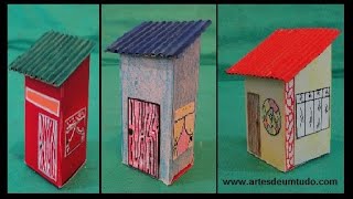 Casinha de Papelão 05 Como fazer Casinha até o Telhado na Íntegra  casa de papelão artesdeumtudo [upl. by Ecarg282]