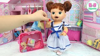 🎒Rutina de GUARDERÍA bebé SARA mi muñeca Baby Alive [upl. by Tobe]