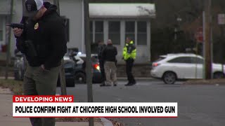 Police gun found off school grounds following fight at Chicopee High School [upl. by Maida]