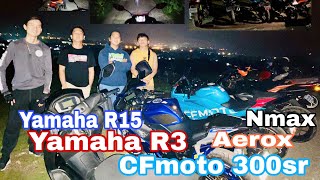 Cfmoto 300 SR Yamaha R3 Yamaha R15 Nmax Aerox go OFFROADING [upl. by Flanna107]