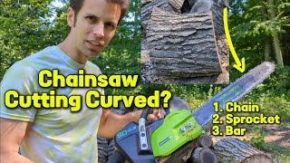 How to Fix a Chainsaw Cutting Curved and getting Stuck  Greenworks 80v Pro [upl. by Clarinda724]