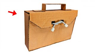 How To Make Cardboard Bag Briefcase  DIY Briefcase With Cardboard [upl. by Nnylrahc]