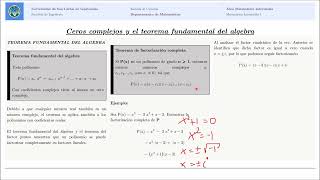 Ceros Complejos Y El Teorema Fundamental Del Algebra [upl. by Aiuhsoj]